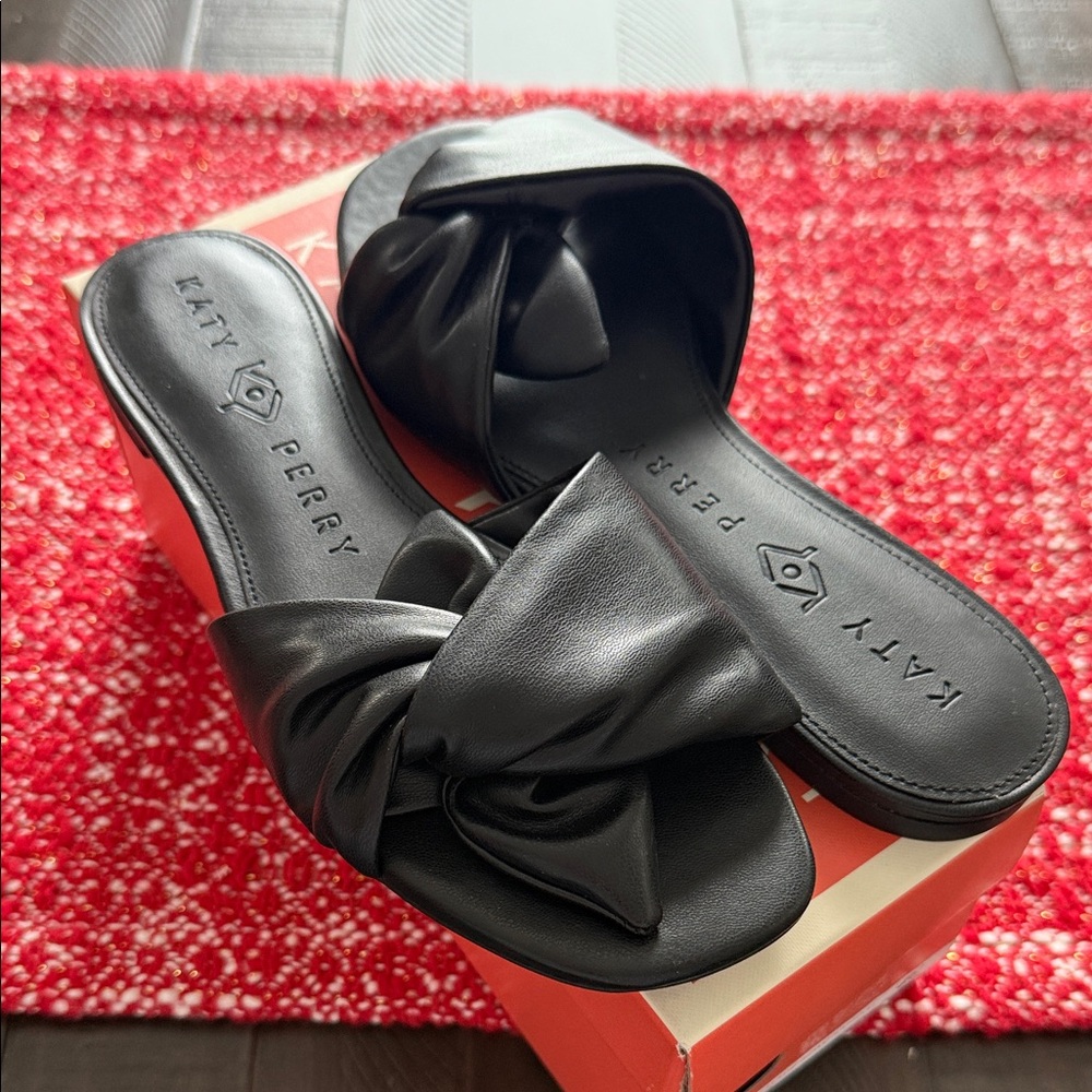 Katy Perry Collections Black Knotted Slide Sandals